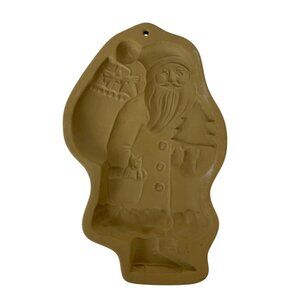 Vintage Brown Bag Cookie Art Santa Claus Cookie Mold 1985 Holiday Baking